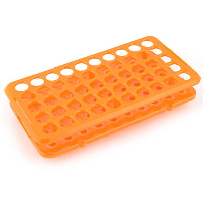 Kualitas  50 Well Plastic Multifunction Test Tube Holder Rack With Silicone Pabrik