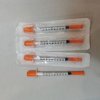 1 ml suntikan insulin dengan jarum tetap 100 unit atau 40 unit