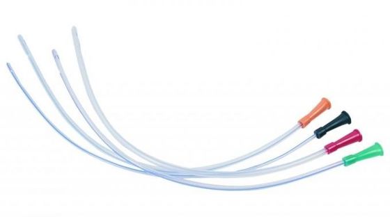 CE ISO Medical Disposable Silicone Coated Catheter Nelaton Catheter Dengan Mata Normal